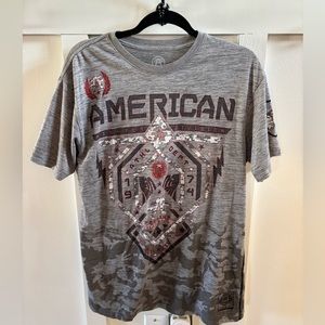 Grey American fighter men’s tee